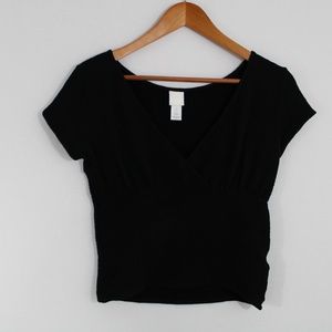 H&M Black V-Neck Top